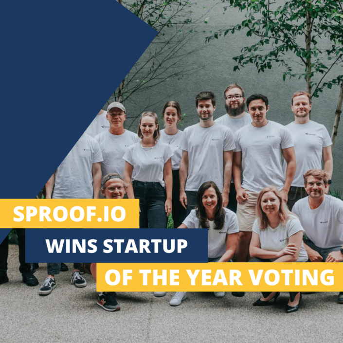 Copy of SUCCESSFUL EXIT Sproof.io wins startup of the year voting